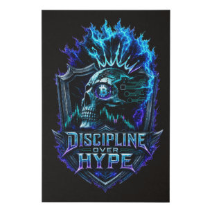 Discipline Over Hype Bitcoin Crypto Mindset Design Faux Canvas Print