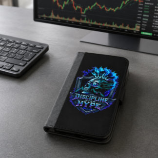 Discipline Over Hype Bitcoin Crypto Mindset Design iPhone 8/7 Plus Wallet Case
