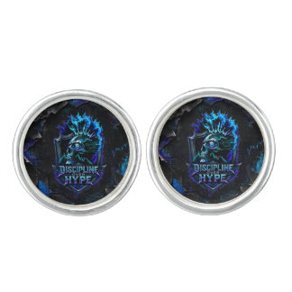 Discipline Over Hype Bitcoin Torn Cyber Grunge  Cufflinks