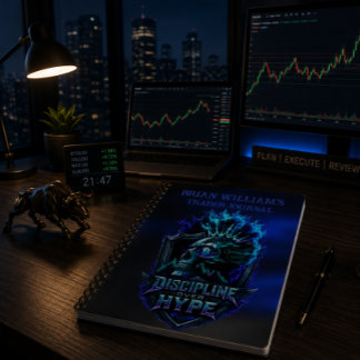 Discipline Over Hype Blue Glow Bitcoin Crypto  Notebook