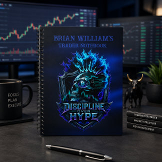 Discipline Over Hype Blue Glow Bitcoin Crypto  Notebook