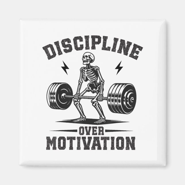Discipline Over Motivation Gym Motivational Traini Magnet (Front)