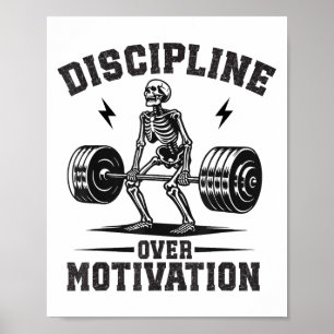 Discipline Over Motivation Gym Motivational Traini Poster