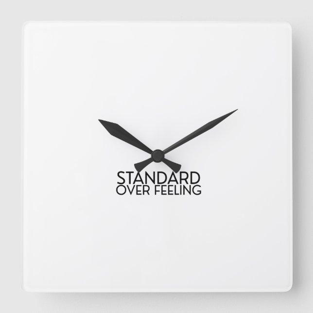 Discipline Over Motivation Minimalist Square Clock (Front)