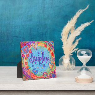 Discipline Pretty Inspirational One Word Easel Plaque