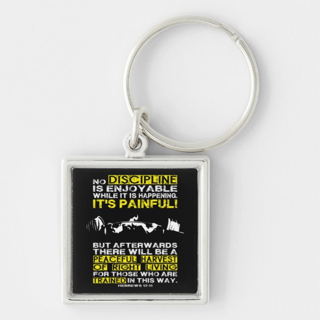 DISCIPLINE - Squat Workout Motivational Keychain (Front)