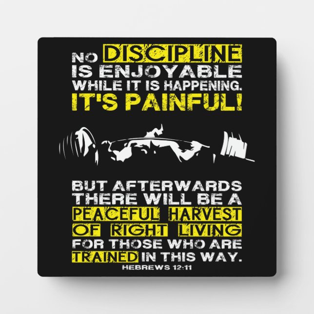 DISCIPLINE - Squat Workout Motivational Plaque (Front)