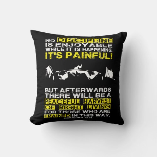 DISCIPLINE _ Squat Workout Motivational Throw Pillow