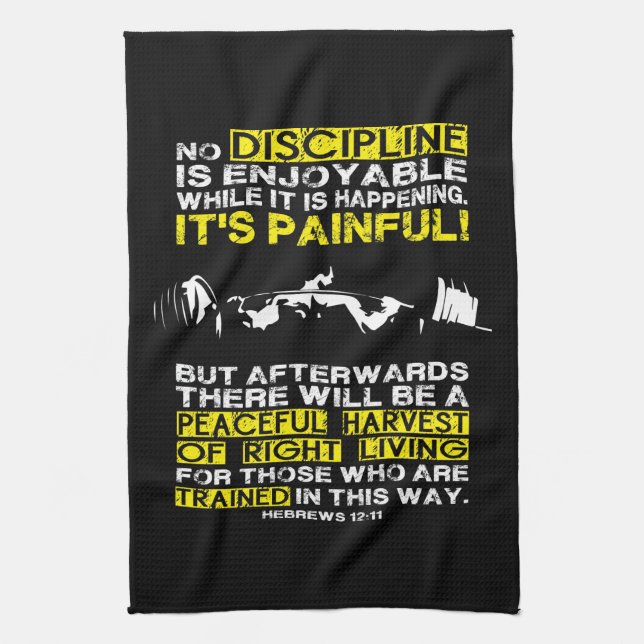 DISCIPLINE - Squat Workout Motivational Towel (Vertical)