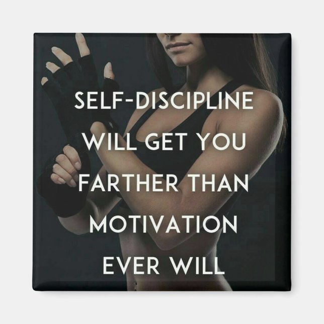 Discipline vs Motivation - Women's Gym Inspiration Magnet (Front)