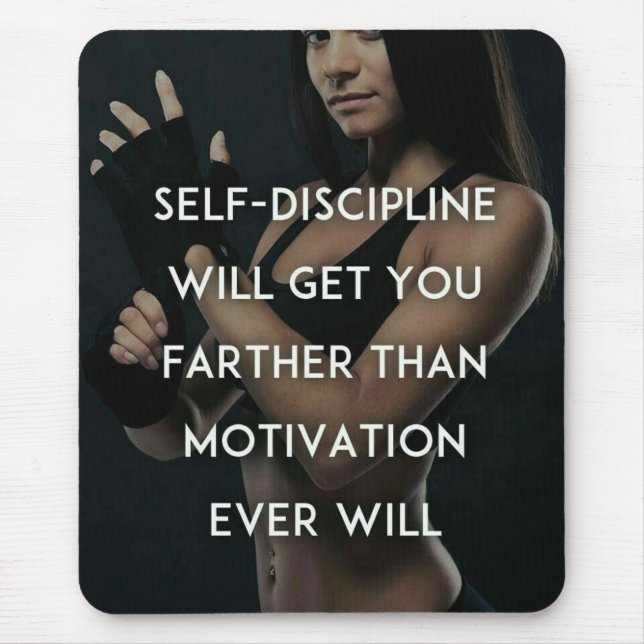 Discipline vs Motivation - Women's Gym Inspiration Mouse Pad (Front)