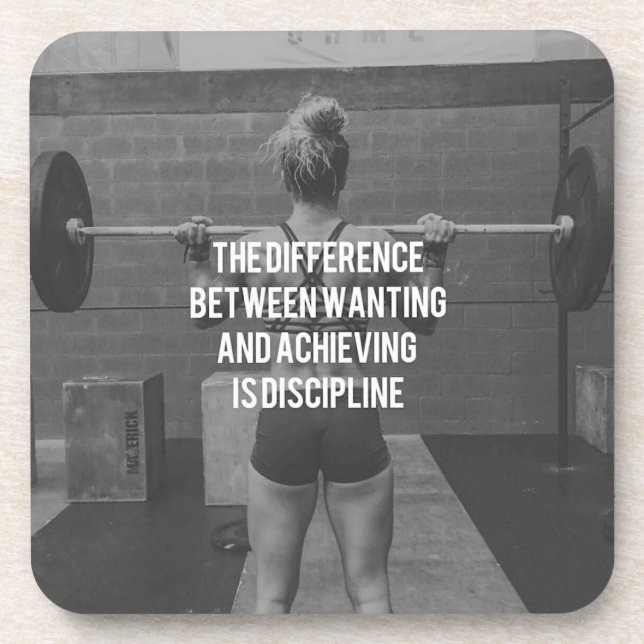 Discipline - Wanting vs Achieving, Women's Fitness Beverage Coaster (Front)
