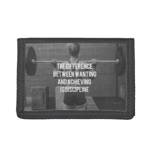 Discipline - Wanting vs Achieving, Women's Fitness Tri-fold Wallet
