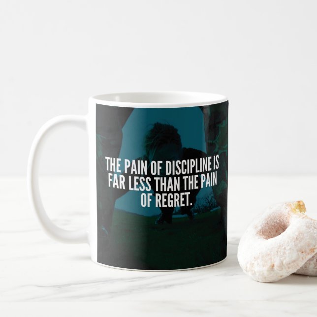 Discipline - Workout Inspirational Coffee Mug (With Donut)