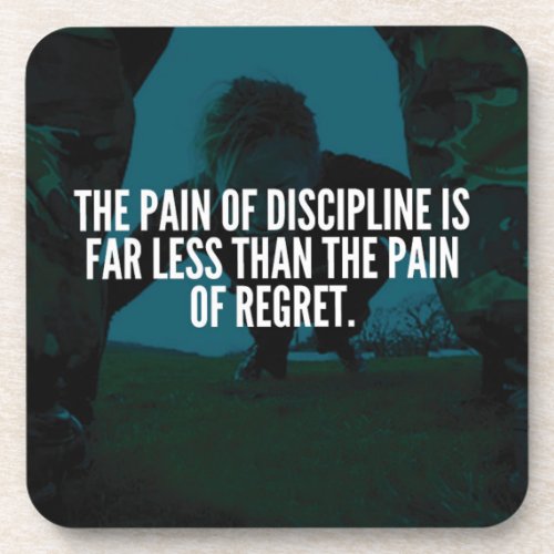 Discipline _ Workout Inspirational Drink Coaster