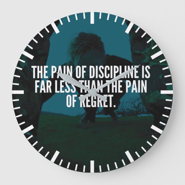 Discipline - Workout Inspirational Large Clock (Front)