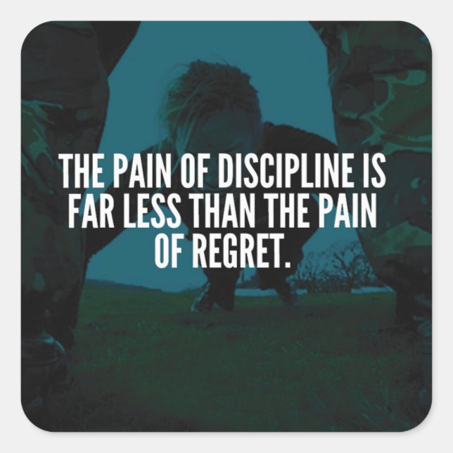 Discipline - Workout Inspirational Square Sticker (Front)
