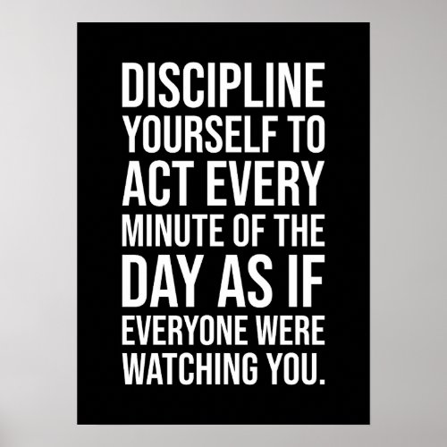 Discipline Yourself To Act _ Gym Hustle Success Poster