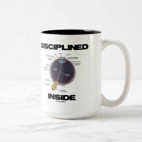 Disciplined Eye I Inside Eyeball Anatomy Humor Two_Tone Coffee Mug