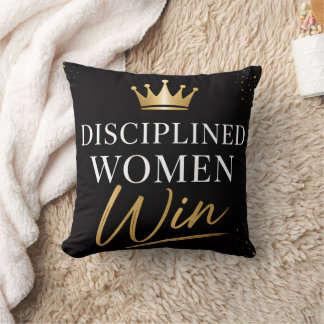 Disciplined Women Win Throw Pillow
