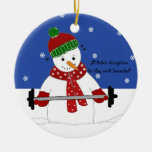 Disciplined Work Out Snowman Ceramic Ornament