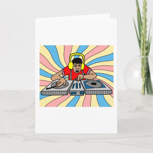 DiscJockey Retro DJ Music Producer Card (Front)