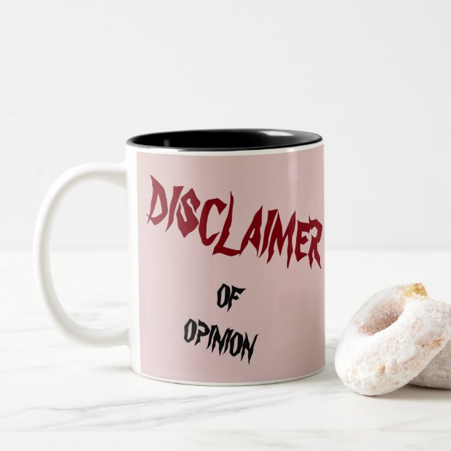 "Disclaimer of Opinion" Two-Tone Coffee Mug (With Donut)
