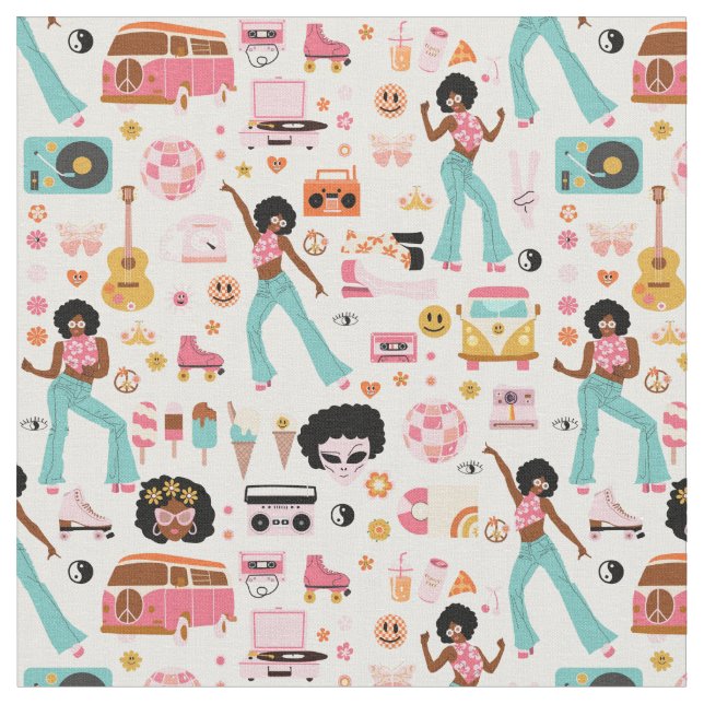 disco 1970s african girl alien fabric (Close Up)