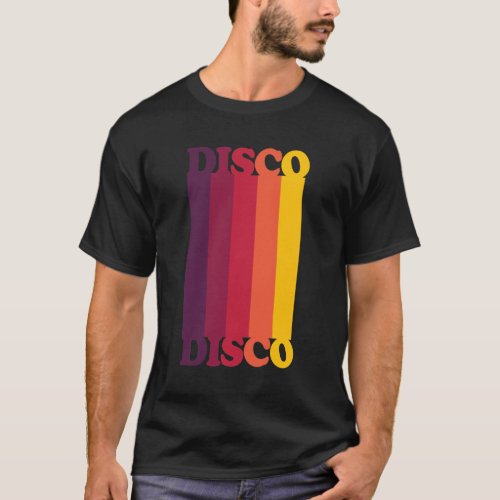 Disco 1970s Style Color 1970s Disco Funk Vintage T_Shirt