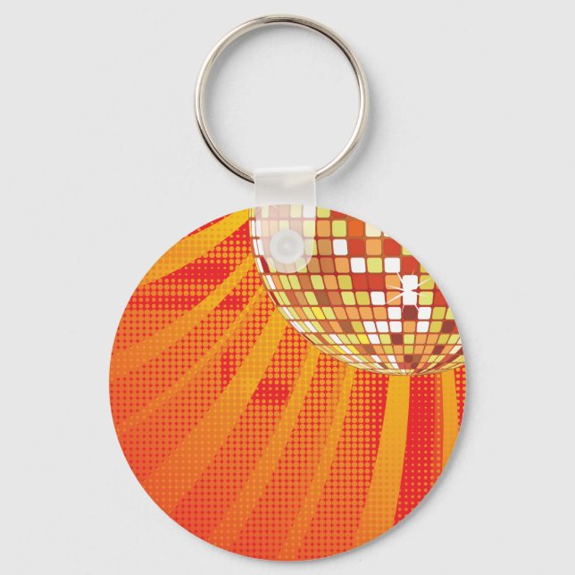 Disco ~ 1980s 80s Disco Ball Keychain (Front)