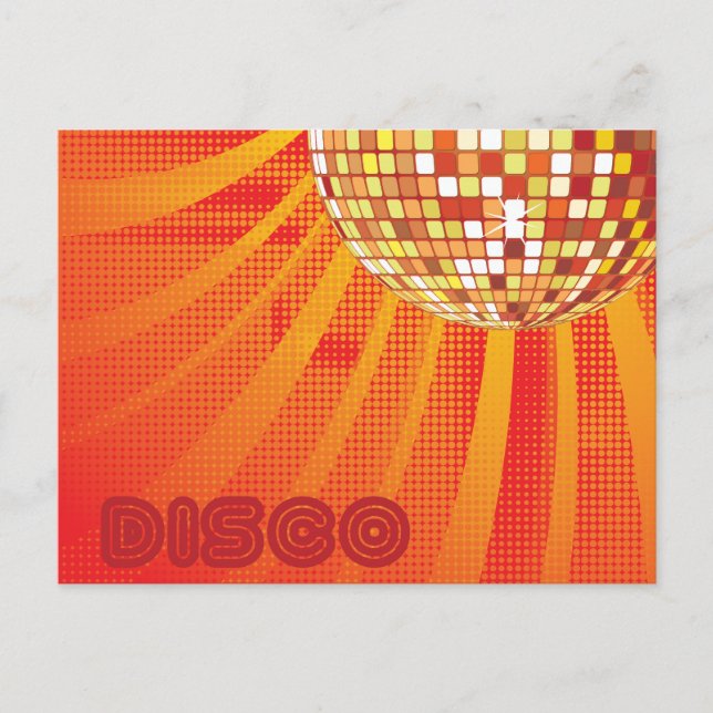 Disco ~ 1980s 80s Disco Ball Postcard (Front)