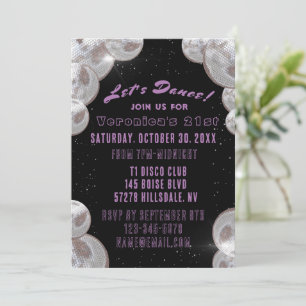 Disco 21st Birthday Invitation