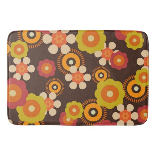 Disco 70s 60s Retro Flowers Pop Culture Bath Mat