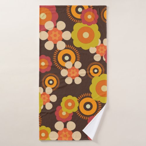 Disco 70s 60s Retro Flowers Pop Culture Bath Towel