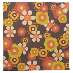 Disco 70s 60s Retro Flowers Pop Culture Cloth Napkin