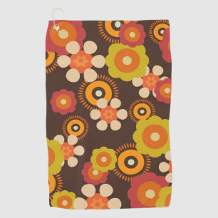 Disco 70s 60s Retro Flowers Pop Culture Golf Towel
