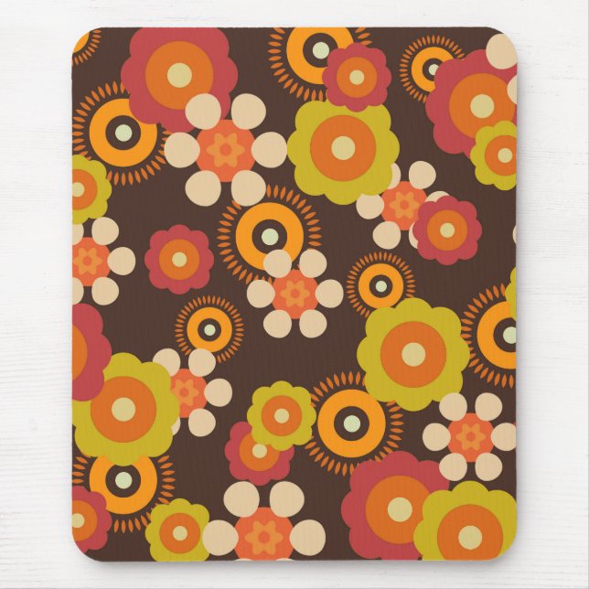 Disco 70s 60s Retro Flowers Pop Culture Mouse Pad (Front)