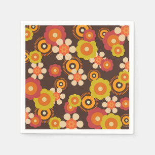 Disco 70s 60s Retro Flowers Pop Culture Napkins