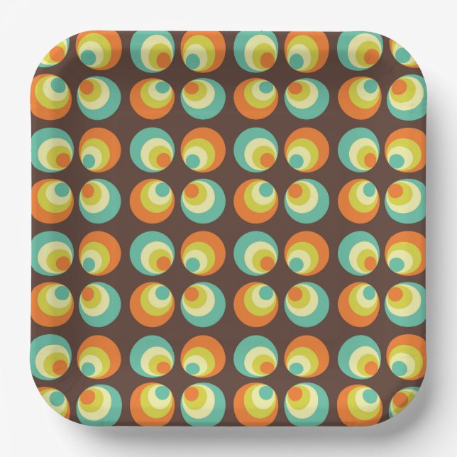 Disco 70s 60s Retro Pop Culture Paper Plates (Front)
