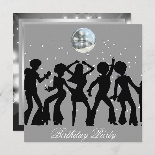 Disco 70's Birthday Party Invitation (Front/Back)