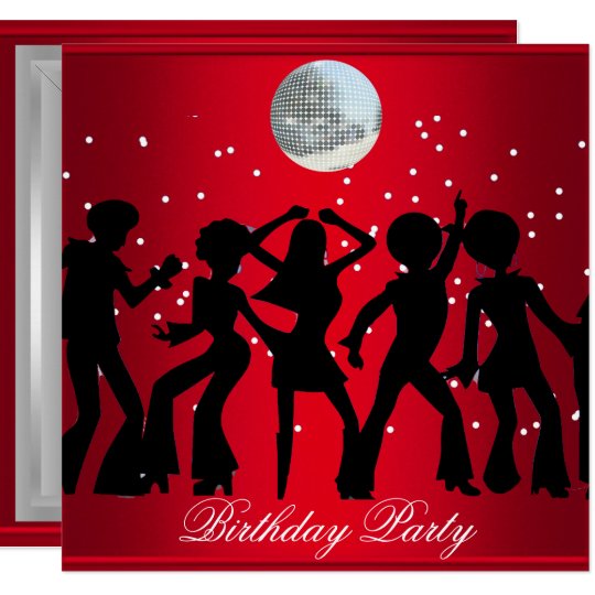 disco 70 s birthday party invitation red zazzle com