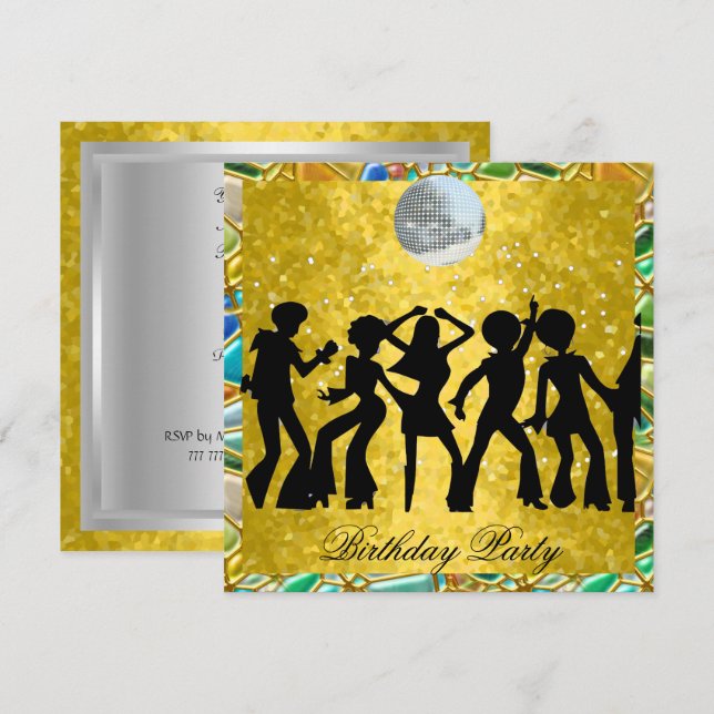 Disco 70's Birthday Party Invitation Retro (Front/Back)