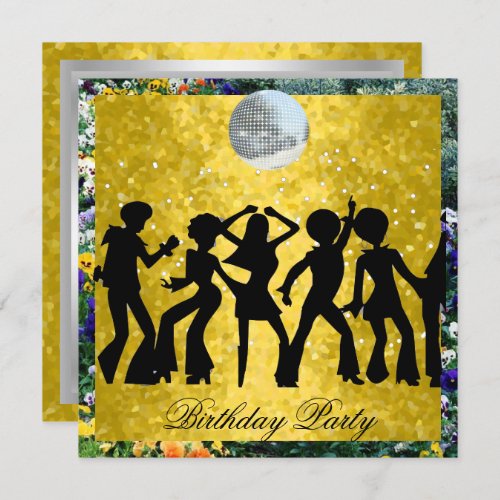 Disco 70s Birthday Party  Retro 2 Invitation