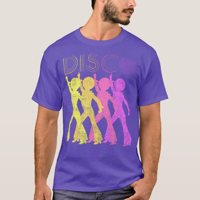 Disco 70s Themed Vintage Retro Party T-Shirt (Front)