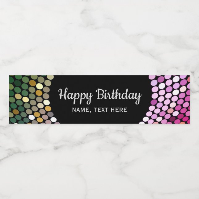 disco, 70s vintage, water bottle Label Set (Single Label)