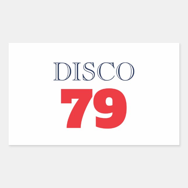 Disco 79 Pop Art Music Entertainment Retro Rectangular Sticker (Front)