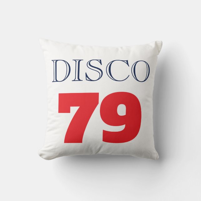 Disco 79 Pop Art Music Entertainment Retro Throw Pillow (Front)