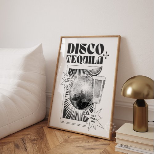Disco and Tequila Bar Cart Poster