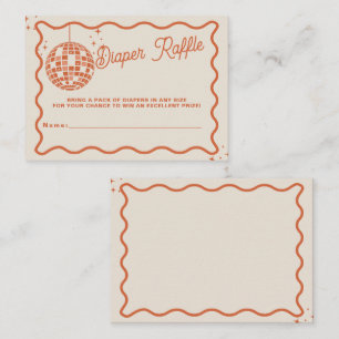Disco Baby Groovy Baby Shower Diaper Raffle Enclosure Card
