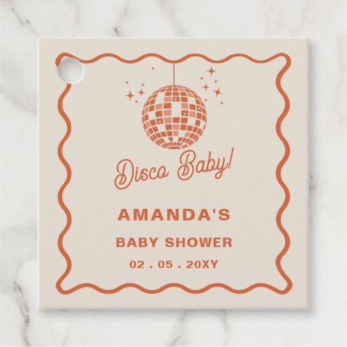 Disco Baby Retro Groovy Disco Baby Shower Favor Tags